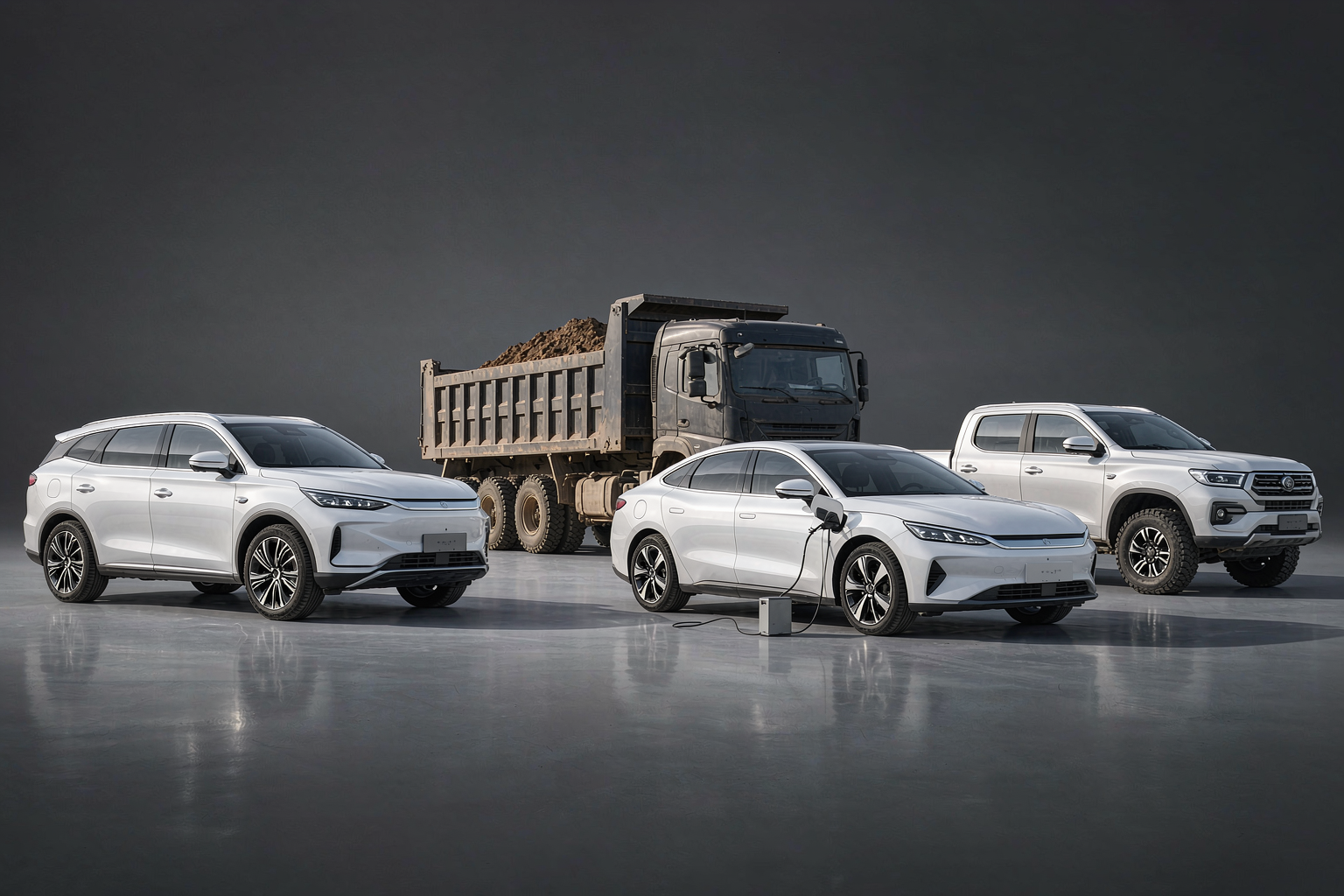 Vehicle categories: SUV, truck, EV sedan, pickup
